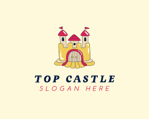 Fun Bounce House Castle Slide logo design