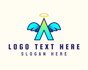 Heaven - Angel Wings Letter A logo design