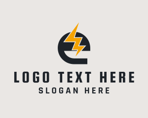 Thunder - Energy Bolt Letter E logo design