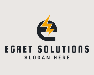 Energy Bolt Letter E logo design