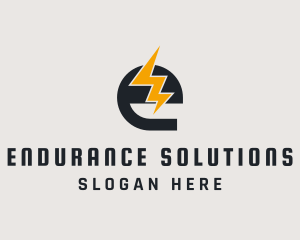 Energy Bolt Letter E logo design