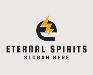 Energy Bolt Letter E logo design