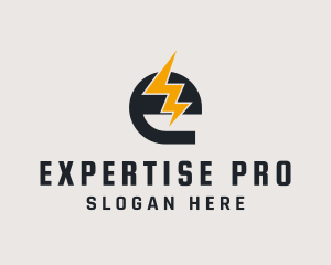 Energy Bolt Letter E logo design