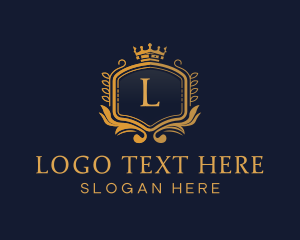 Style - Gold Crown Shield logo design