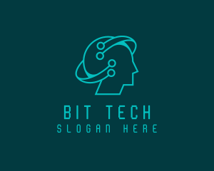 Artificial Intelligence Tech Head logo design