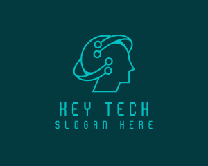 Artificial Intelligence Tech Head logo design