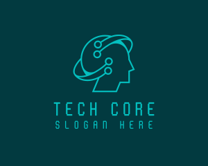 Artificial Intelligence Tech Head logo design