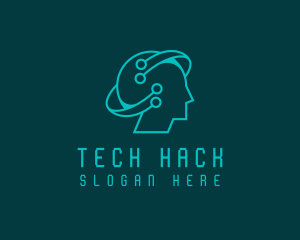 Artificial Intelligence Tech Head logo design