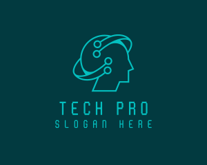 Artificial Intelligence Tech Head logo design