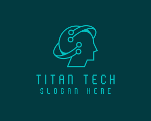 Artificial Intelligence Tech Head logo design