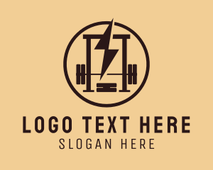 Powerlifting - Thunder Crossfit Gym Equipment logo design