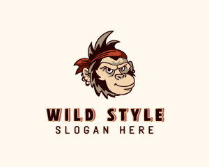 Bandana - Punk Monkey Bandana logo design