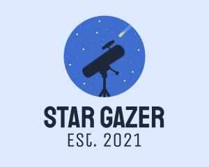 Star Gazing  Telescope logo design