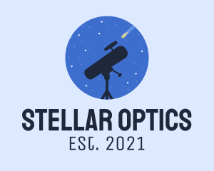 Star Gazing  Telescope logo design