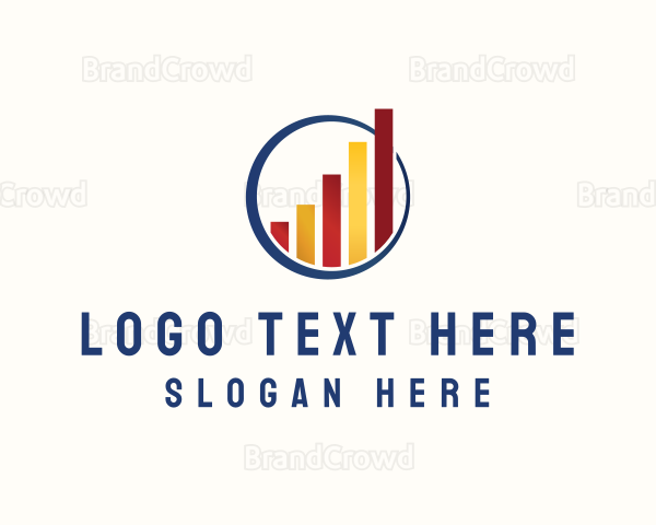 Finance Bar Graph Circle Logo