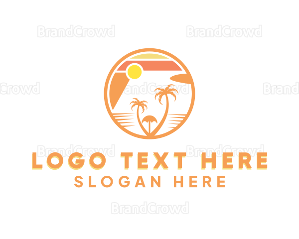 Tropical Island Beach Logo