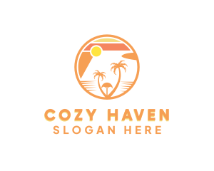 Lodging - Tropical Island Beach logo design