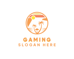 Lodging - Tropical Island Beach logo design