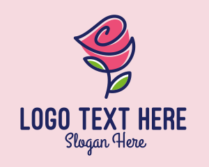 Flower Shop - Rose Garden Monoline logo design