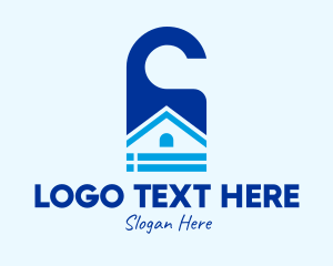 Home Rental - Blue Home Door Tag logo design