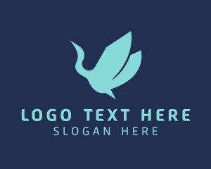 Migrate - Flying Wildlife Heron logo design