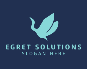 Egret - Flying Wildlife Heron logo design