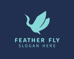 Flying Wildlife Heron  logo design