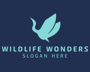 Flying Wildlife Heron  logo design