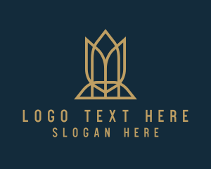 Gold - Yoga Flower Fitness logo design