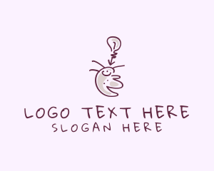 Light - Cartoon Face Lightbulb logo design