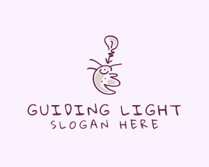 Cartoon Face Lightbulb logo design