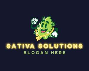 Sativa - CBD Cannabis Marijuana logo design