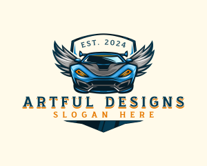 Wing Sports Car logo design