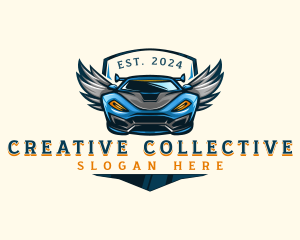 Wing Sports Car logo design