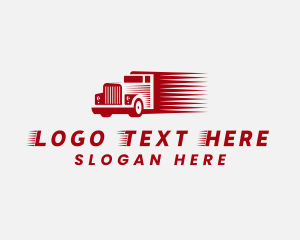 Highway - Fast Red Freight Truck logo design