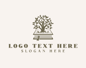 Bible Study - Academic Tree Book Learning logo design