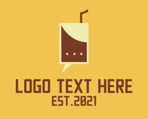 Chat App - Coffee Drink Messenger logo design