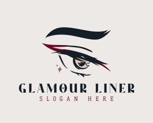 Eyeliner - Glamorous Eyeliner Eyelashes logo design