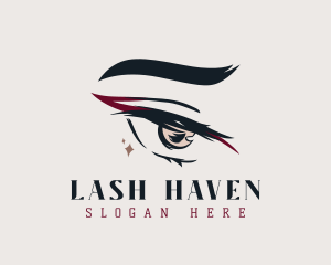 Glamorous Eyeliner Eyelashes logo design