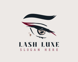 Glamorous Eyeliner Eyelashes logo design