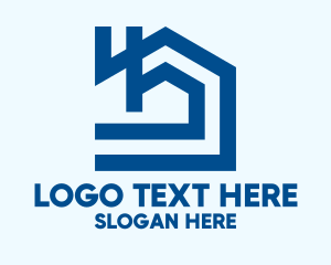 Blue - Geometric Construction Company logo design