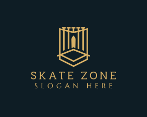 Deluxe Gate Shield logo design