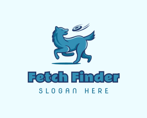 Fetch - Frisbee Catch Pet Dog logo design