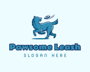 Frisbee Catch Pet Dog logo design