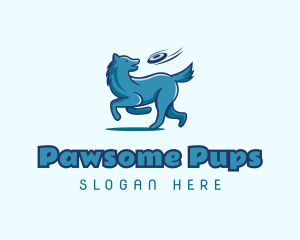 Frisbee Catch Pet Dog logo design