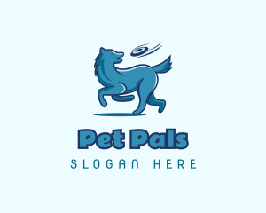 Frisbee Catch Pet Dog logo design