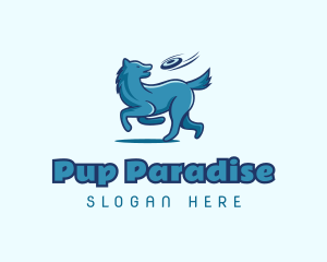 Frisbee Catch Pet Dog logo design