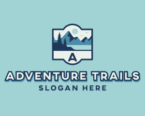 Forest Mountain Hiking logo design