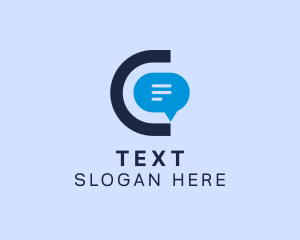 Chatbox Message Letter C logo design