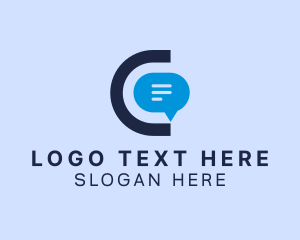 Customer Support - Chatbox Message Letter C logo design